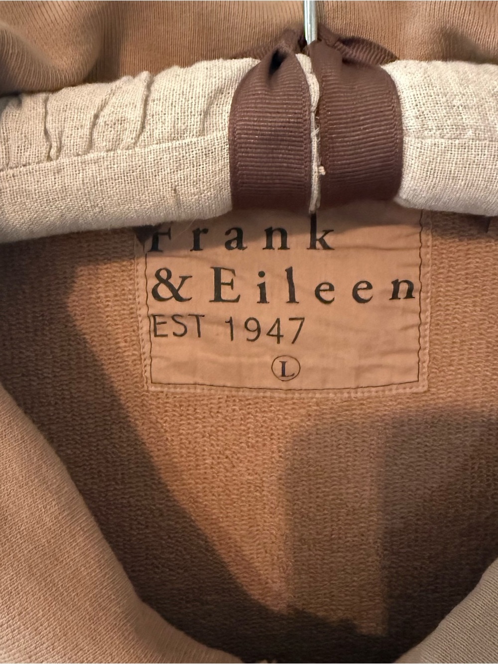 Frank and Eileen Mini Belfast Cropped Sweatshirt Peacoat in Camel Size L - Picture 5 of 12
